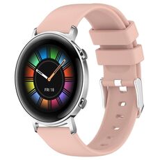 Per Huawei Watch GT2 42mm 20mm cinturino in silicone liscio tinta unita (rosa)