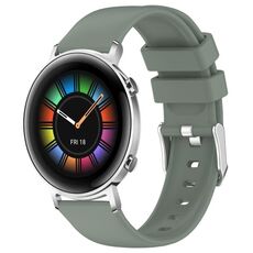 Per Huawei Watch GT2 42mm 20mm cinturino in silicone liscio tinta unita (verde oliva)