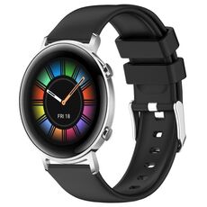 Per Huawei Watch GT2 42mm 20mm cinturino in silicone liscio tinta unita (nero)