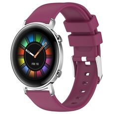Per Huawei Watch GT2 42mm 20mm cinturino in silicone liscio tinta unita (Borgogna)