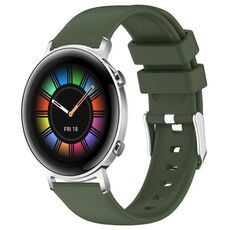 Per Huawei Watch GT2 42mm 20mm cinturino in silicone liscio tinta unita (verde militare)