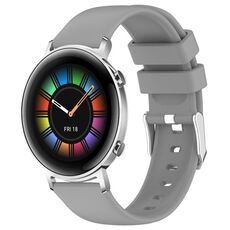 Per Huawei Watch GT2 42mm 20mm cinturino in silicone liscio tinta unita (grigio)