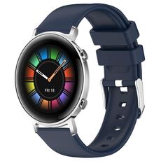 Per Huawei Watch GT2 42mm 20mm cinturino in silicone liscio tinta unita (blu notte)