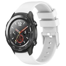 Per Huawei Watch 2 cinturino in silicone liscio tinta unita da 20 mm (bianco)