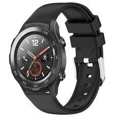 Per Huawei Watch 2 cinturino in silicone liscio tinta unita da 20 mm (nero)