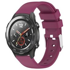 Per Huawei Watch 2 cinturino in silicone liscio tinta unita da 20 mm (bordeaux)
