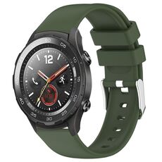 Per Huawei Watch 2 cinturino in silicone liscio tinta unita da 20 mm (verde militare)
