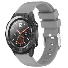 Per Huawei Watch 2 cinturino in silicone liscio tinta unita da 20 mm (grigio)