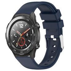 Per Huawei Watch 2 cinturino in silicone liscio tinta unita da 20 mm (blu notte)