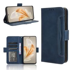 Custodia in pelle per vivo V29E / Y200 5G con texture di vitello e slot per schede (blu)