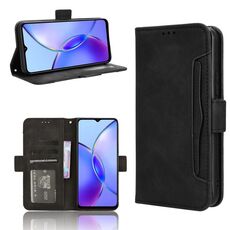 Per vivo Y33T 2023 Pelle di vitello Texture Slot per schede Custodia in pelle per telefono (Nero)