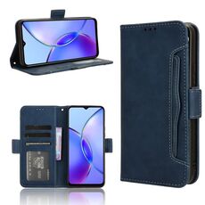 Per vivo Y33T 2023 Pelle di vitello Texture Slot per schede Custodia in pelle per telefono (blu)