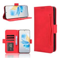 Custodia per telefono in pelle con texture di vitello per Honor 100 5G (rosso)