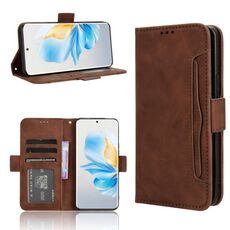 Per Honor 100 5G Custodia per cellulare in pelle con texture di vitello e slot per schede (marrone)