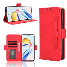 Custodia per telefono in pelle con texture di vitello per Honor X9b 5G (rosso)