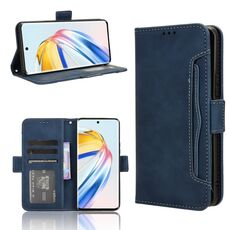 Per Honor X9b 5G Custodia per cellulare in pelle con texture di vitello e slot per schede (blu)