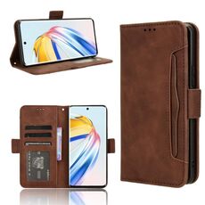Per Honor X9b 5G Custodia per cellulare in pelle con texture di vitello e slot per schede (marrone)