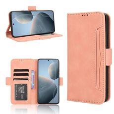 Per Xiaomi Redmi K70 / K70 Pro 5G Custodia per cellulare in pelle con texture di vitello e slot per schede (rosa)