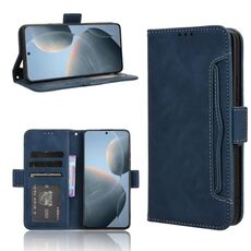Per Xiaomi Redmi K70 / K70 Pro 5G Custodia per cellulare in pelle con texture di vitello e slot per schede (blu)