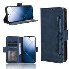 Per Xiaomi 14 Custodia per telefono in pelle con texture di vitello con slot per schede (blu)