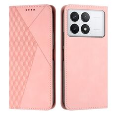 Custodia magnetica in pelle per Xiaomi Redmi K70 / K70 Pro Diamond Splicing Skin Feel (oro rosa)