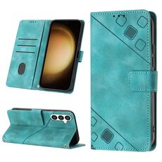 Custodia per telefono in pelle goffrata per Samsung Galaxy S24 5G (verde)