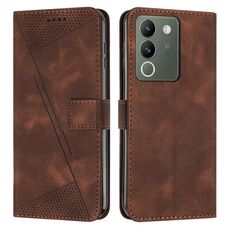 Per vivo Y200 Dream Triangle Custodia in pelle per telefono con cordino (marrone)