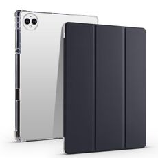 Per Huawei MatePad Pro 13.2 2023 Custodia tablet in pelle TPU trasparente pieghevole a 3 pieghe (nera)