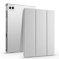 Per Huawei MatePad Pro 13.2 2023 Custodia tablet in pelle TPU trasparente pieghevole a 3 pieghe (grigio)