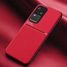 Per vivo S18 Classic Tilt Strip Grain Magnetico Antiurto PC + Custodia per telefono in TPU (Rosso)
