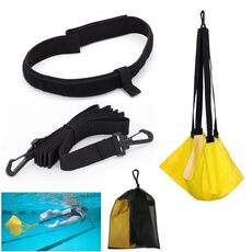 Set di ombrelli per resistenza all'allenamento della forza nel nuoto, specifiche: 43 cm giallo