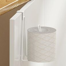 Porta asciugamani di carta da bagno, mensola a muro, gancio per fazzoletti senza perforazione (bianco)