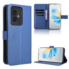 Custodia per telefono in pelle con texture diamante per Honor 100 5G (blu)