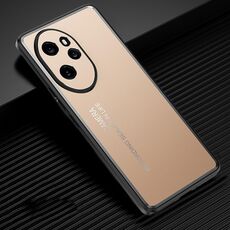 Custodia per telefono in metallo satinato per Honor 100 Pro (oro)