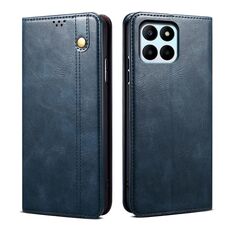 Per Honor X8b 4G Global Oil Wax Crazy Horse Texture Custodia in pelle per telefono (blu)