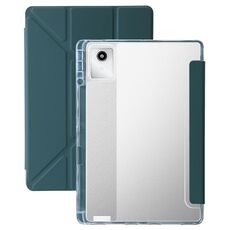 Per Lenovo Tab M11 /Xiaoxin Pad 11 2024 Custodia per tablet in pelle con deformazione acrilica trasparente (verde intenso)