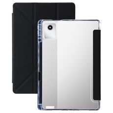 Per Lenovo Tab M11 /Xiaoxin Pad 11 2024 Custodia per tablet in pelle con deformazione acrilica trasparente (Nero)