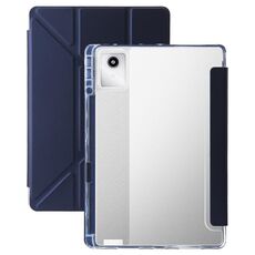 Per Lenovo Tab M11 /Xiaoxin Pad 11 2024 Custodia per tablet in pelle con deformazione acrilica trasparente (blu scuro)