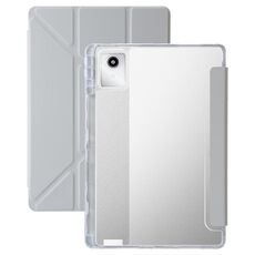 Per Lenovo Tab M11 /Xiaoxin Pad 11 2024 Custodia per tablet in pelle con deformazione acrilica trasparente (grigio)