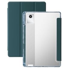Per Lenovo Tab M11 /Xiaoxin Pad 11 2024 Custodia tablet in pelle tripla acrilica trasparente (verde scuro)