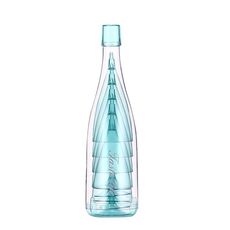 5 bicchieri da vino champagne + set di bottiglie di vino Bicchiere di plastica trasparente per picnic (blu trasparente)