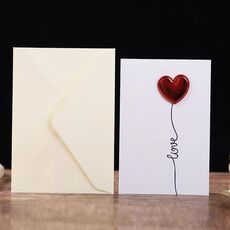 Biglietto di auguri di San Valentino con cuore tridimensionale, biglietti di benedizioni, messaggi con buste, specifiche: palloncino