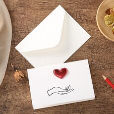 Biglietto d'auguri di San Valentino con cuore tridimensionale, biglietti di benedizioni, messaggi con buste, specifiche: palma
