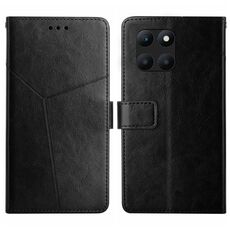 Custodia per cellulare in pelle con motivo a forma di Y per Honor X8b (nera)