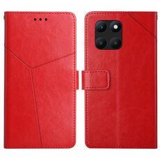 Custodia per cellulare in pelle con motivo a forma di Y per Honor X8b (rossa)
