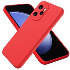 Custodia protettiva a copertura totale antigoccia in silicone liquido tinta unita per Honor 100 Pro (rossa)