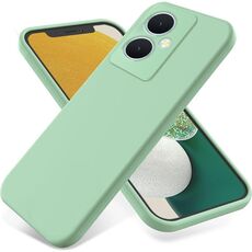 Per vivo Y77t 5G Custodia protettiva a copertura totale antigoccia in silicone liquido a tinta unita (verde)