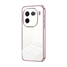 Per vivo iQOO 12 Pro Custodia per telefono con foro sottile con placcatura trasparente (rosa)