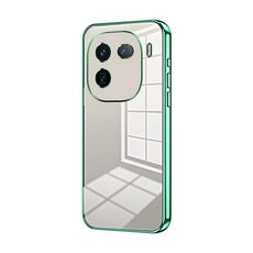 Per vivo iQOO 12 Pro Custodia per telefono con foro sottile con placcatura trasparente (verde)