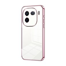 Per vivo iQOO 12 Custodia per telefono con foro sottile con placcatura trasparente (rosa)